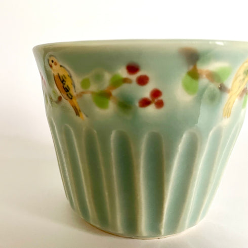 鳥のカップ(ブルー)