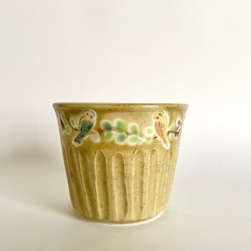 鳥のカップ(イエロー)