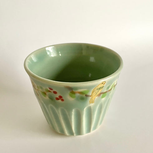 鳥のカップ(ブルー)