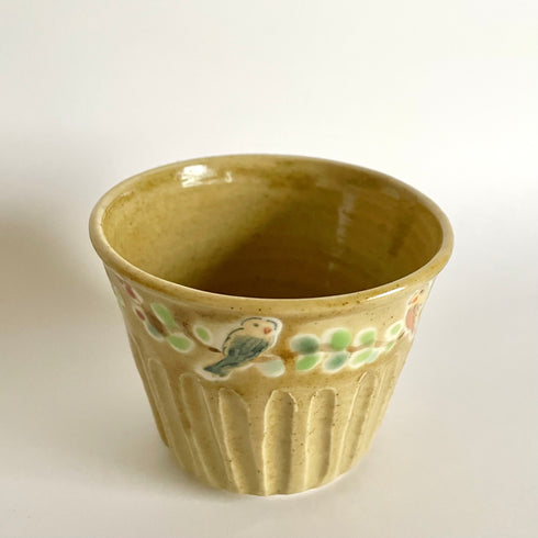 鳥のカップ(イエロー)