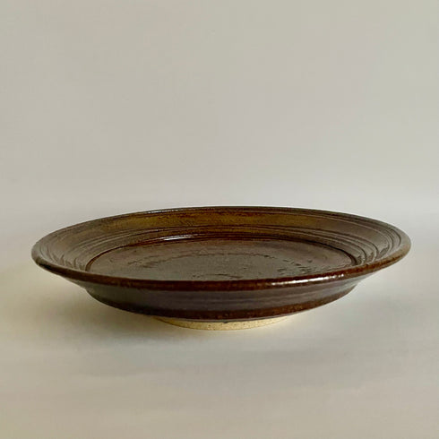 唐津リム皿(こげ茶)