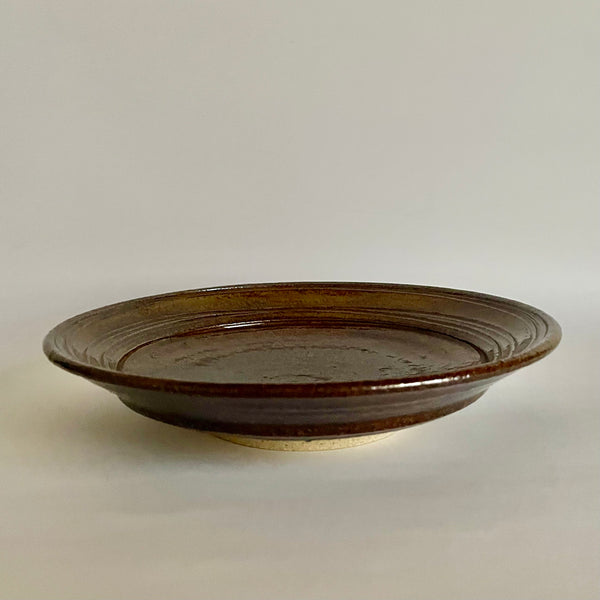唐津リム皿(こげ茶)
