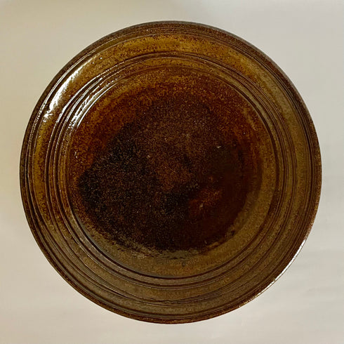 唐津リム皿(こげ茶)