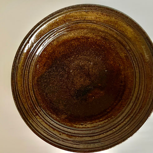 唐津リム皿(こげ茶)