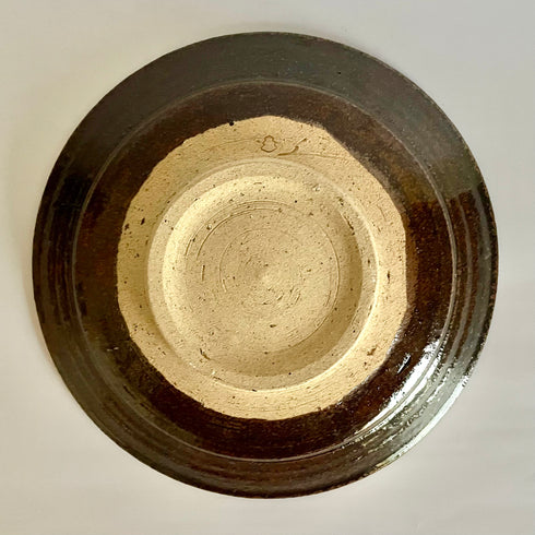 唐津リム皿(こげ茶)
