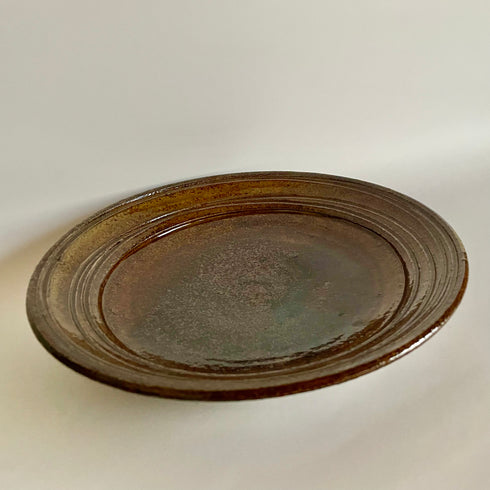 唐津リム皿(こげ茶)
