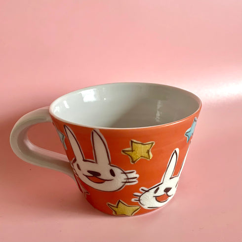 赤巻うさちゃん星柄マグカップ