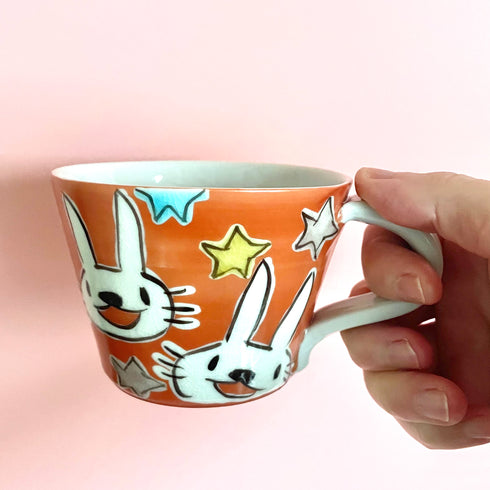 赤巻うさちゃん星柄マグカップ