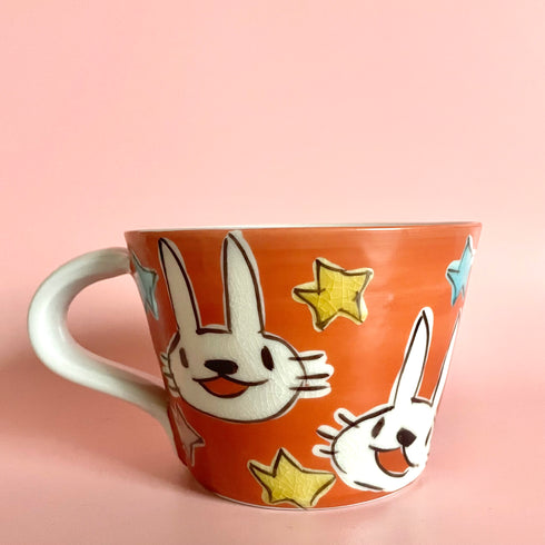 赤巻うさちゃん星柄マグカップ