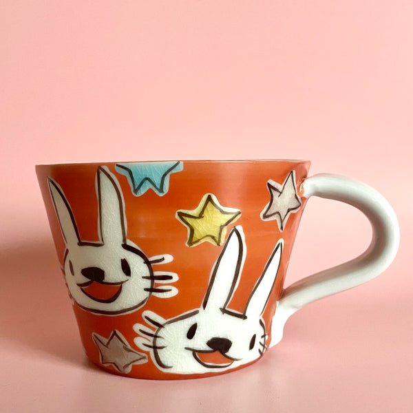 赤巻うさちゃん星柄マグカップ