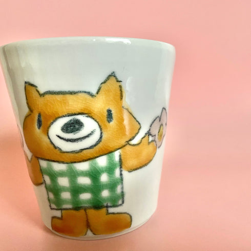 ジュースカップ(くまちゃんチェックワンピース)