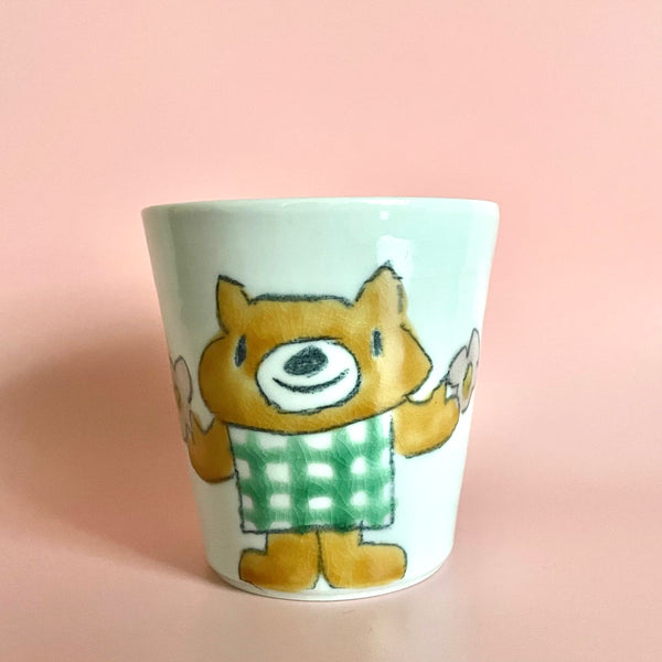 ジュースカップ(くまちゃんチェックワンピース)