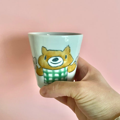 ジュースカップ(くまちゃんチェックワンピース)